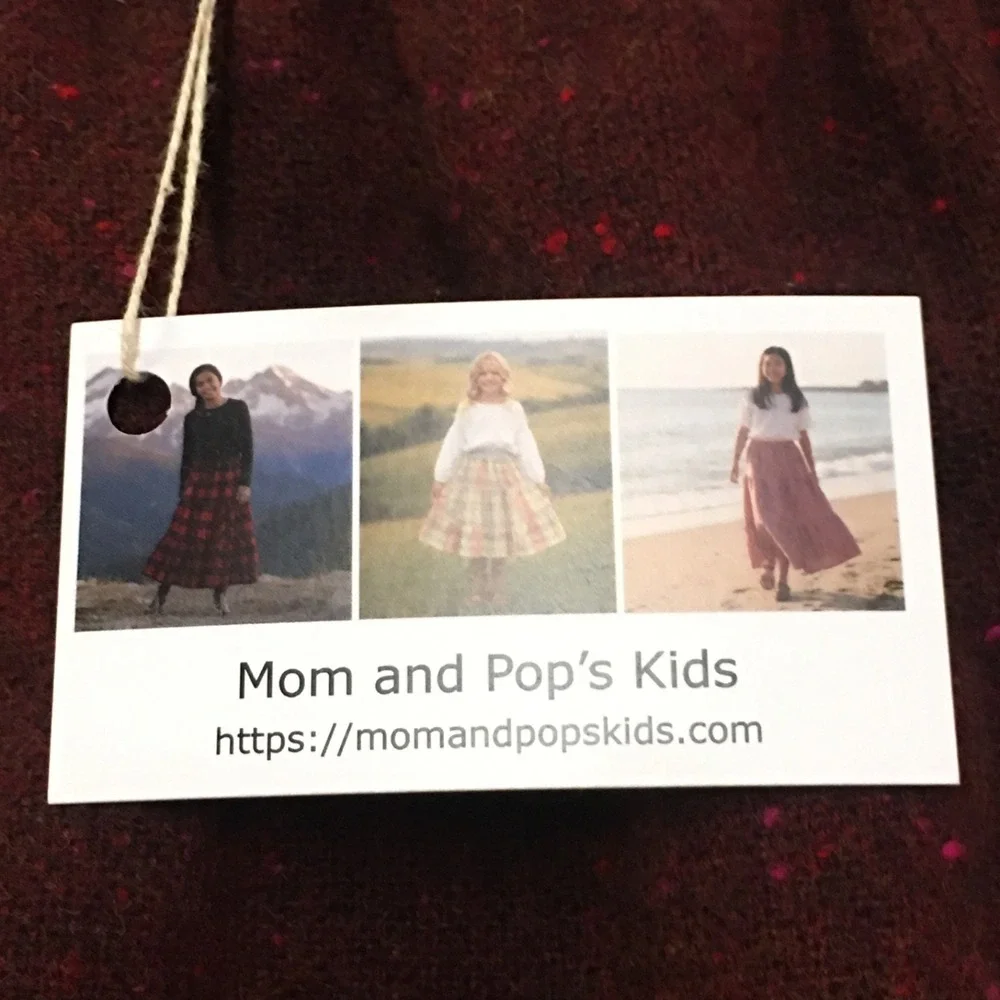 Girls 100% Wool Mom and Pop's Kids Maxi Skirt Girl 10/12 Burgundy Upcycled Tweed